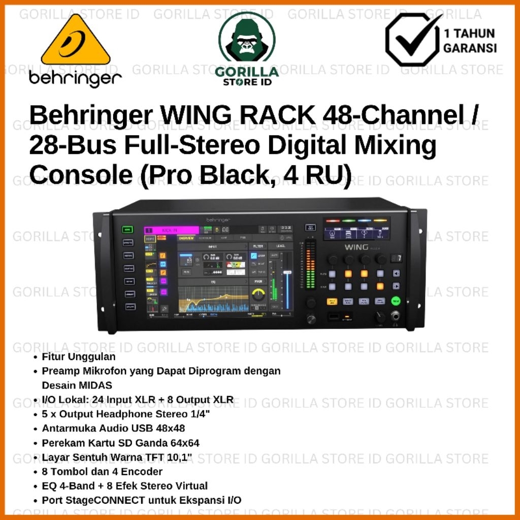 Jual Behringer WING Rack 48 Channel Digital Mixer 28-Bus Full-Stereo ...