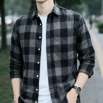 Kemeja Flanel Impor Pria Kuaitas Premium Lengan Panjang Motif Kotak