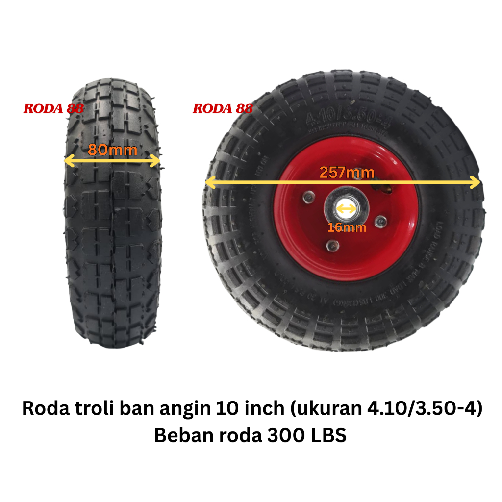 Jual Roda Only Ban Angin 6,8,10 inch (All Ukuran) | Shopee Indonesia