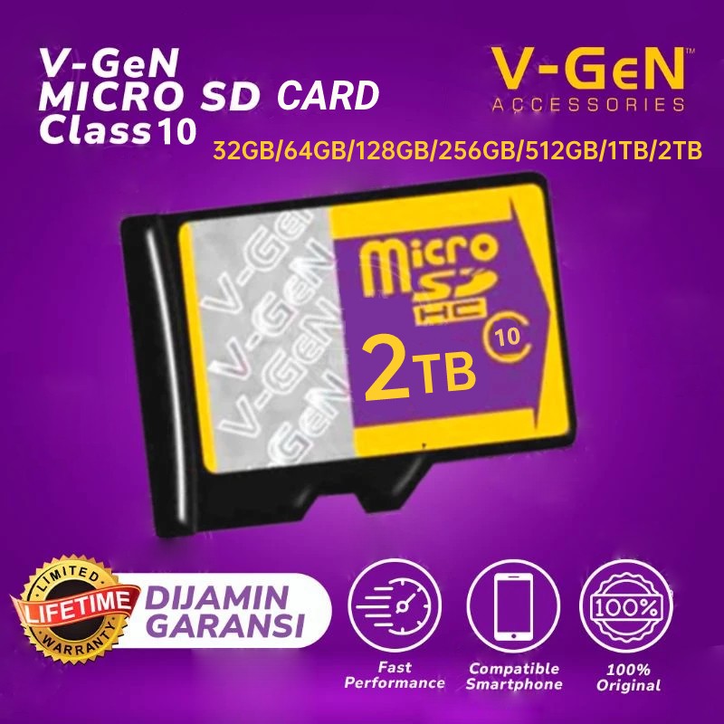 Jual Memori VG Micro SD Card 32GB 64GB 128GB 256GB 512GB 1TB 2TB class6 ...