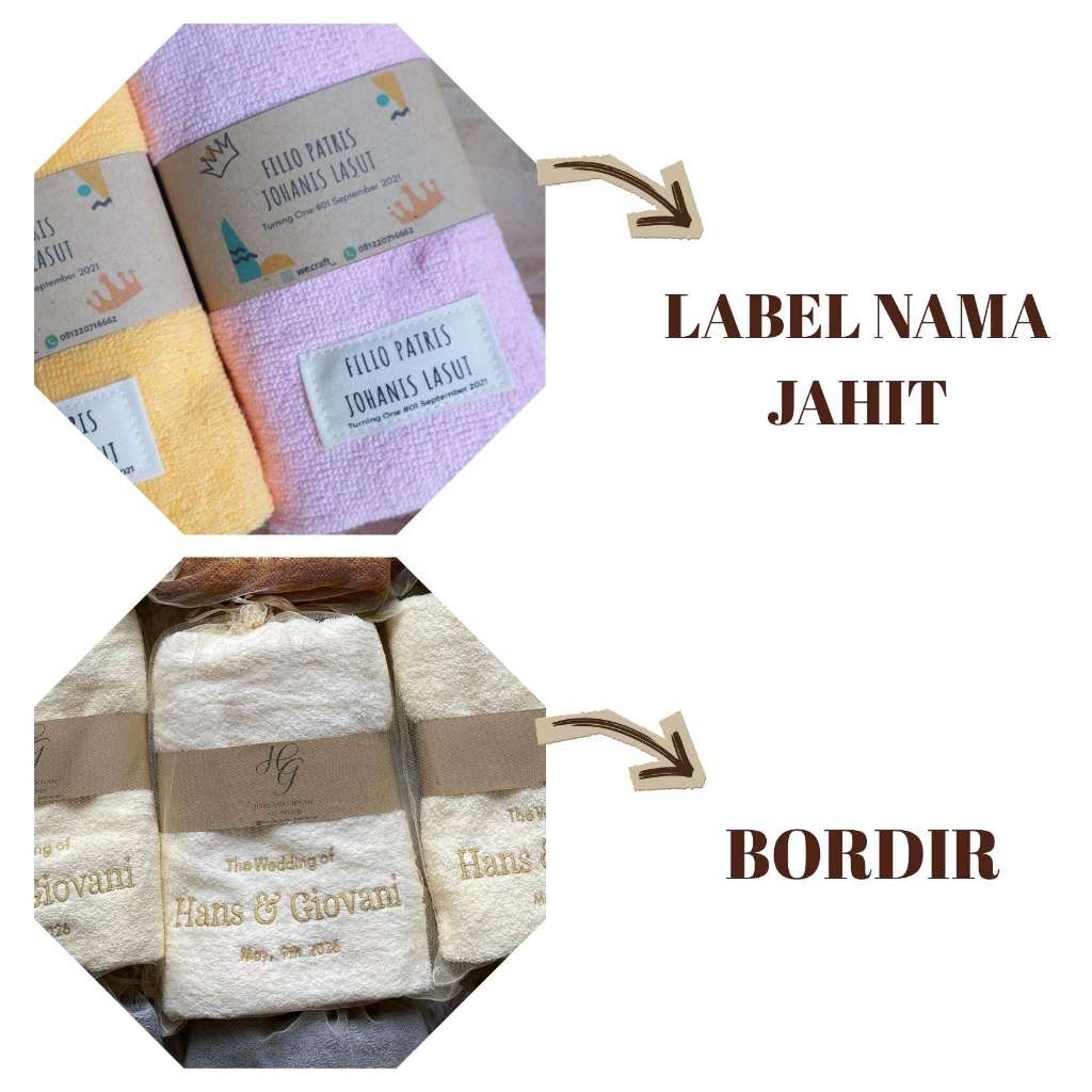 Jual Souvenir handuk +label nama pengantin (dijahit) | Shopee Indonesia