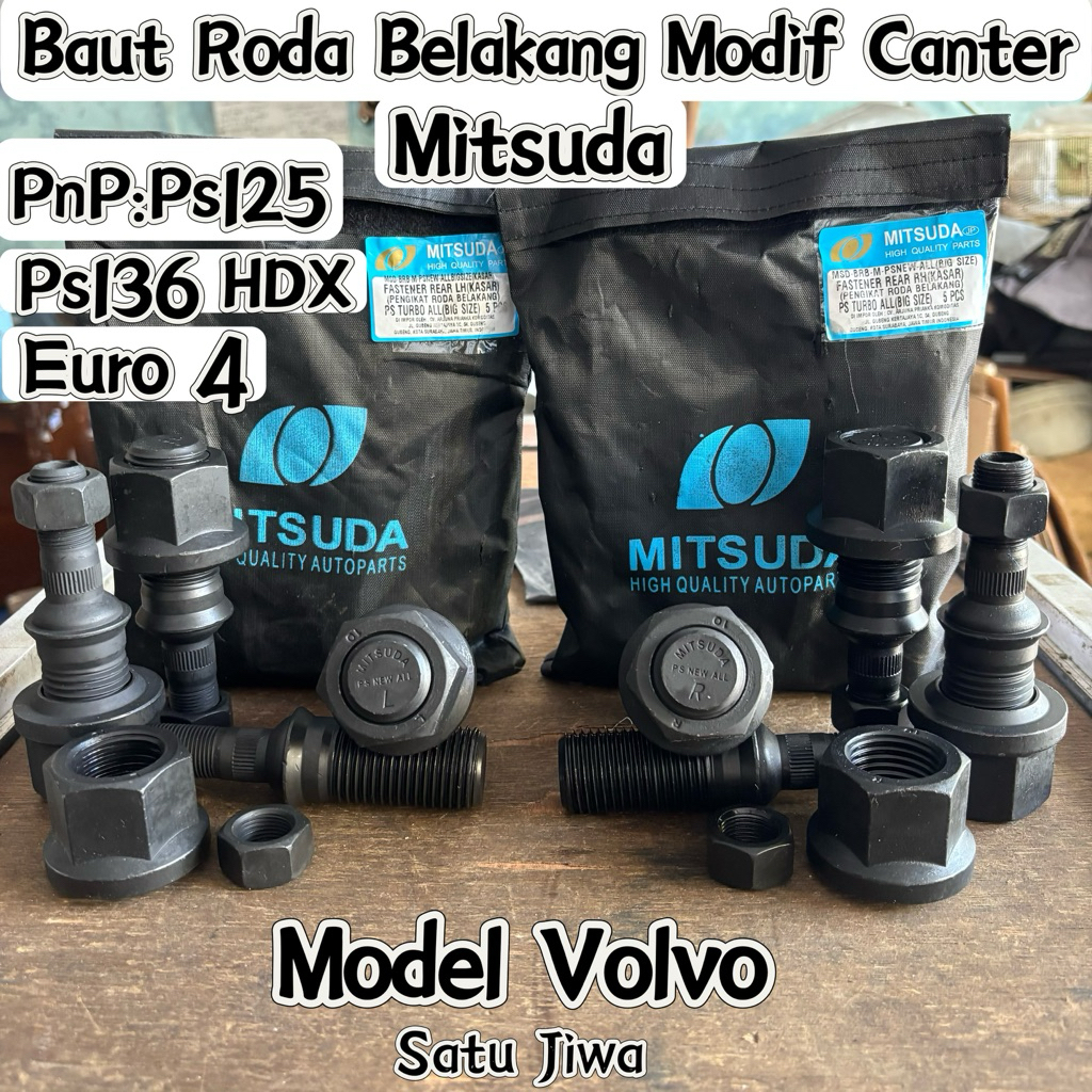 Jual Baut Roda Belakang Canter Modif PnP Mur Besar Model Volvo Mitsuda ...