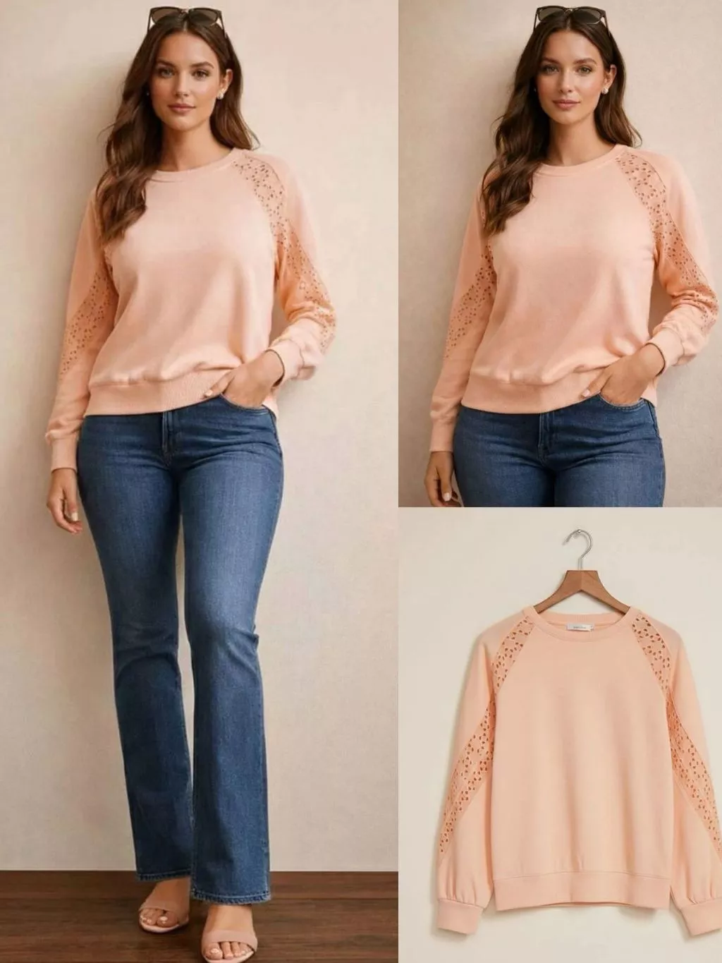 Sweatshirt Lengan Panjang Wanita MRC Women's Eyelet Sleeve Sweatshirt - 2309