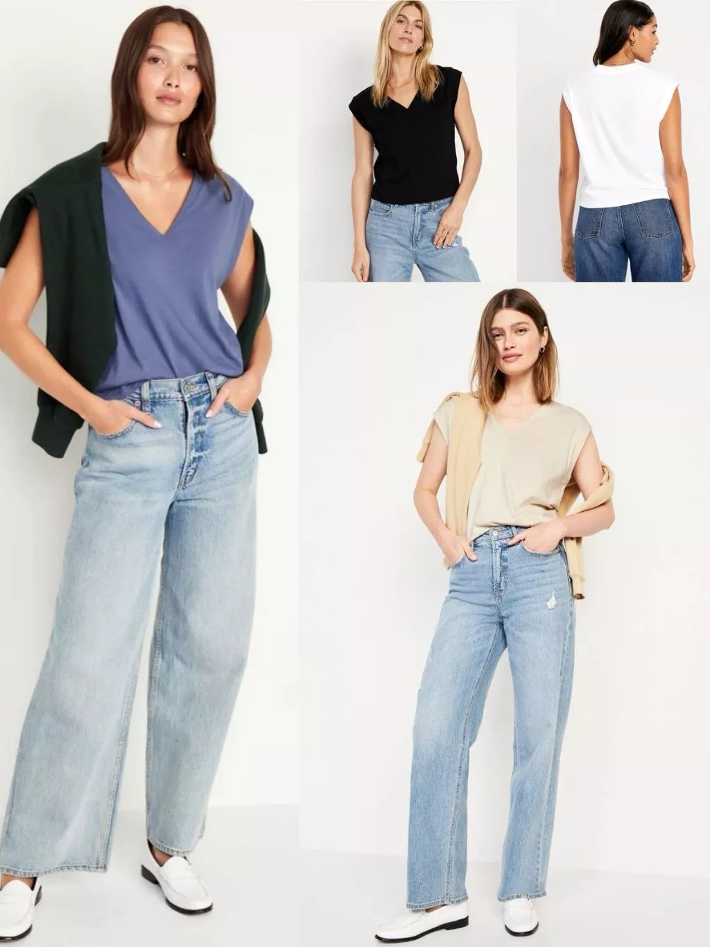 Kaos Lengan Pendek Wanita OLN Sleeveless V-Neck Top - 2314