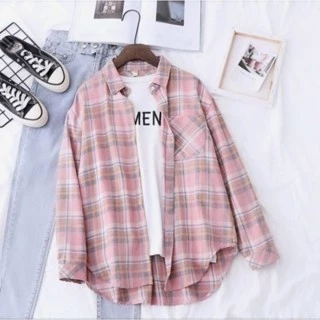 Kemeja Flanel Pria Dan Wanita Lengan Panjang Motif Kotak Kualitas Premium