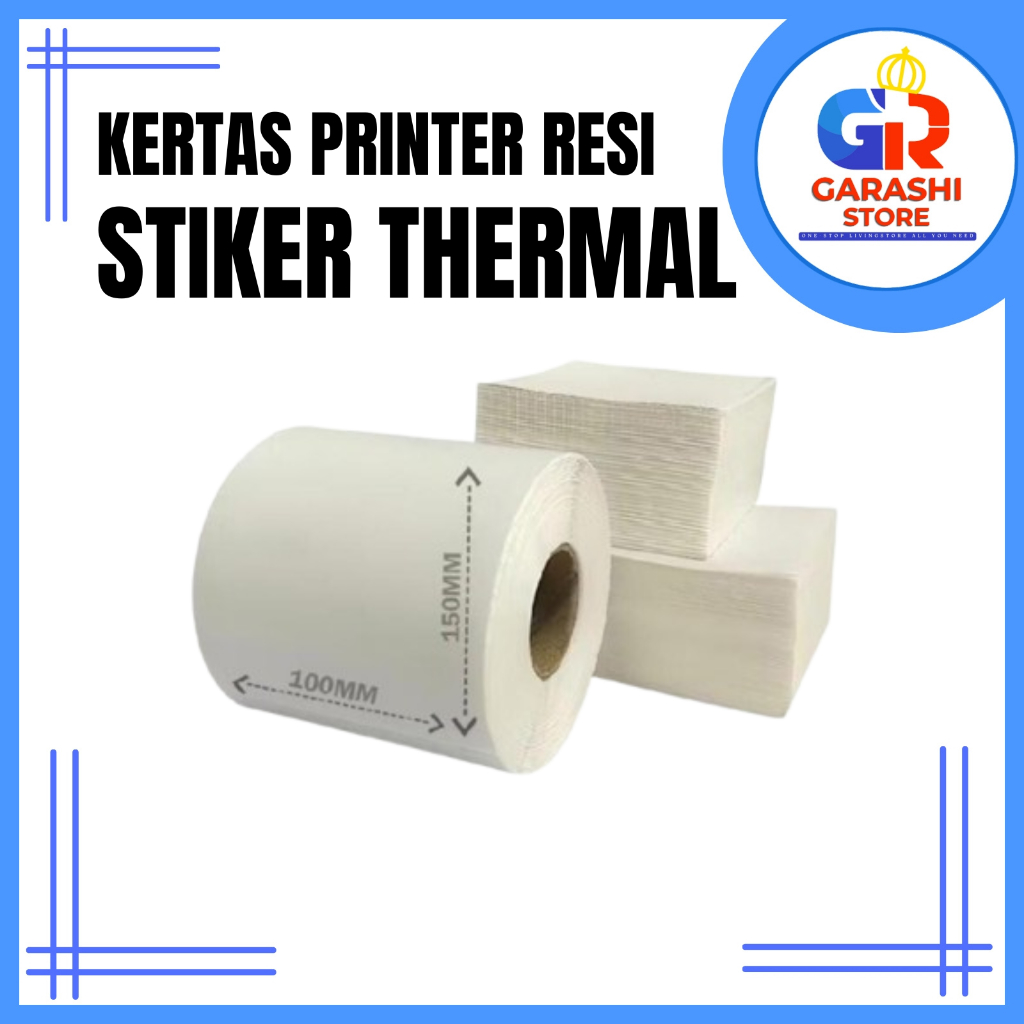 Jual KERTAS PRINTER STIKER THERMAL LABEL RESI 100X150 MM (A6) | Shopee ...