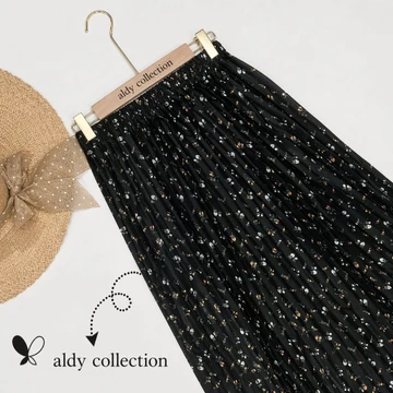 Rok Daily Plisket Rok Motif Bunga Daily