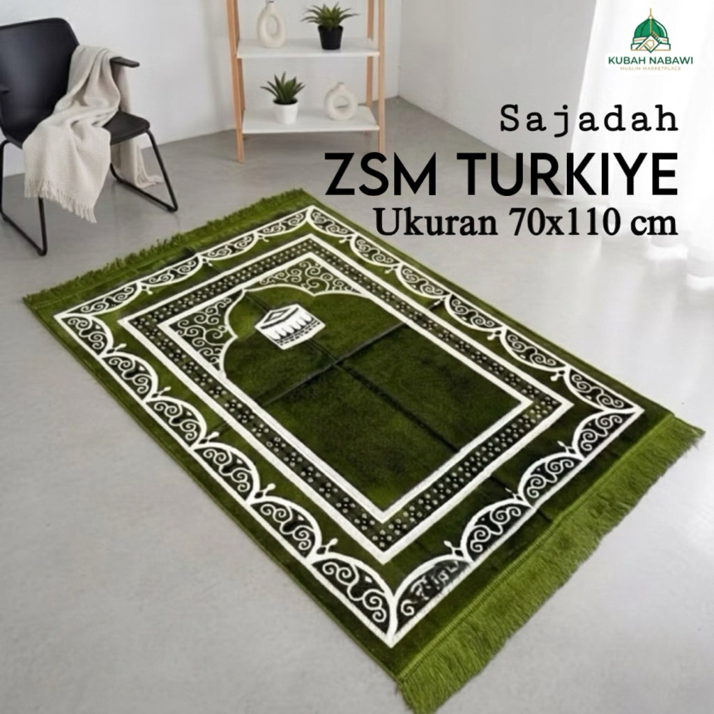 ZSM TURKIYE 70x110cm Dewasa Sajadah Turki Jumbo Beludru Halus Tebal Empuk Souvenir UmrohTahlil Murah