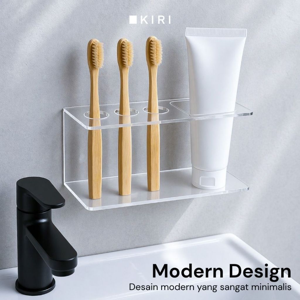 Jual Tempat Holder Sikat Gigi Tempel Dinding Akrilik Kamar Mandi ...