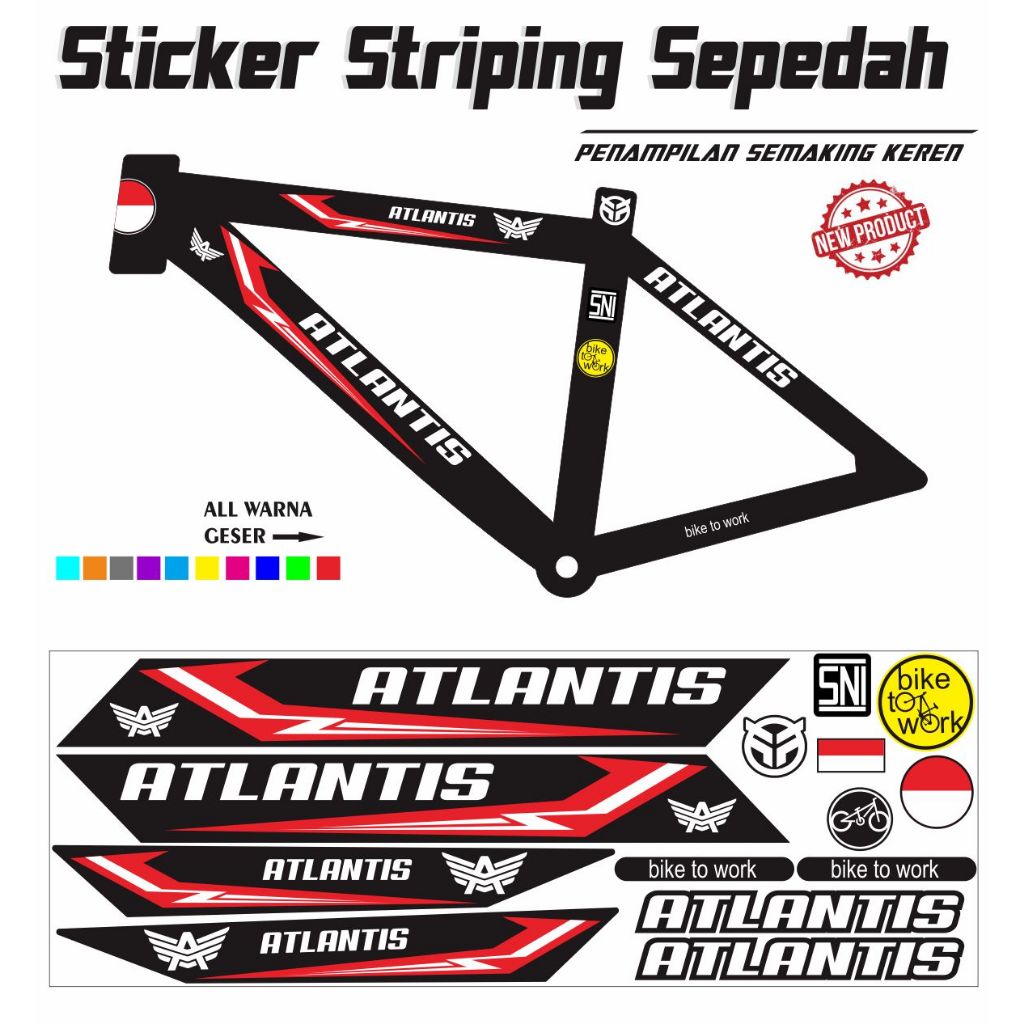 Jual STICKER DECAL ATLANTIS BIKE SEPEDAH UNIVERSAL | Shopee Indonesia