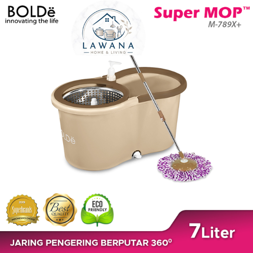 Jual Super Mop BOLDe M-789X+ Basic Stainless Alat Pel Lantai Spin Mop ...