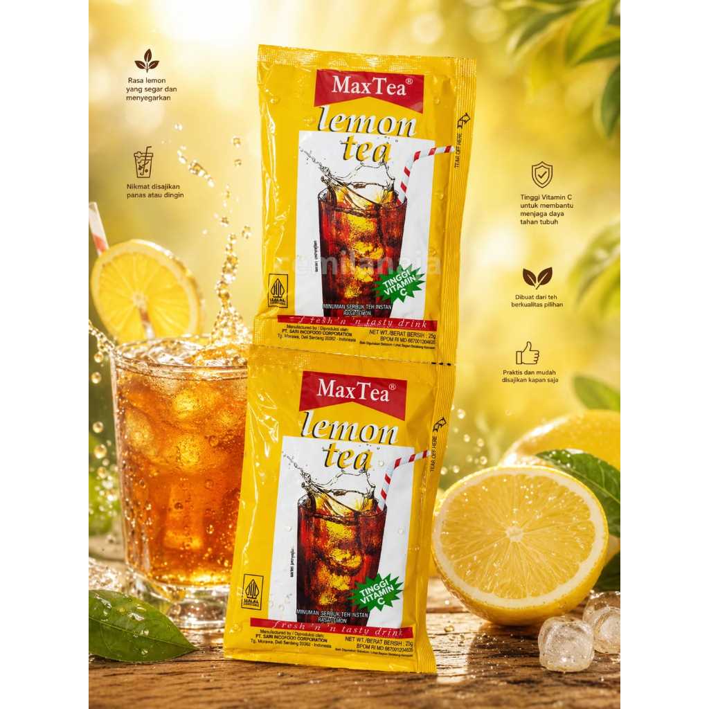 Jual BEST SELLER MAX TEA LEMON TEA SACHET 25 GRAM | Shopee Indonesia