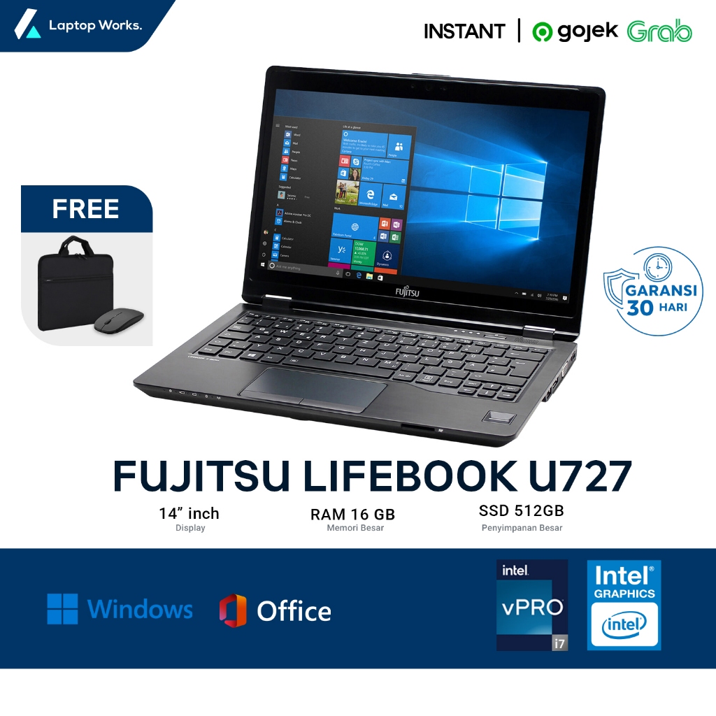 Jual Laptop Fujitsu Lifebook U727 I7 GEN 8 RAM 16GB SSD 1TB NVME Grade ...