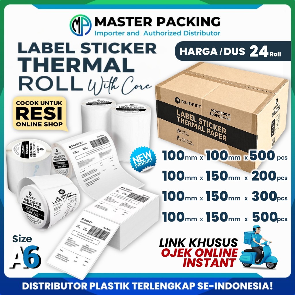 Jual Kertas Label Stiker Termal / Sticker Thermal Label 10cm x 15cm x ...
