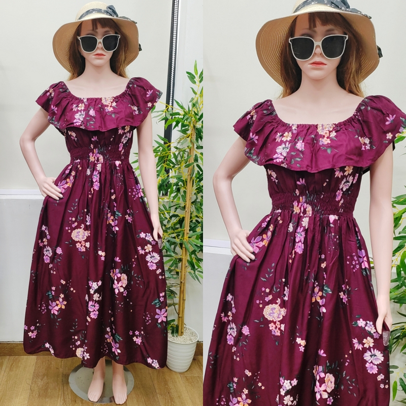 Dress Olivia Sabrina Casual Santai Rayon Adem Nyaman Motif Bunga - foto 1