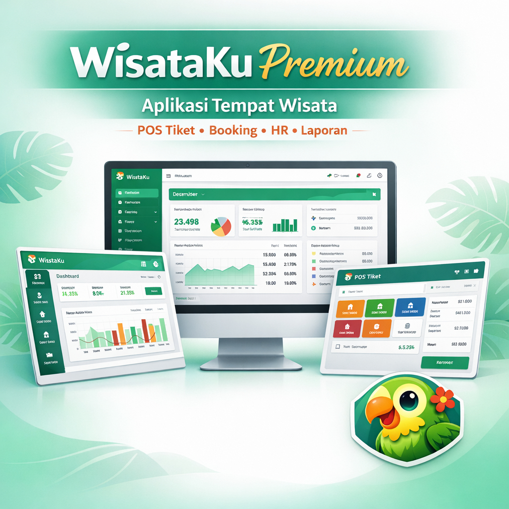 ID-Tech Aplikasi Manajemen Tempat Wisata Desktop | Tiket, Booking, HR, Laporan