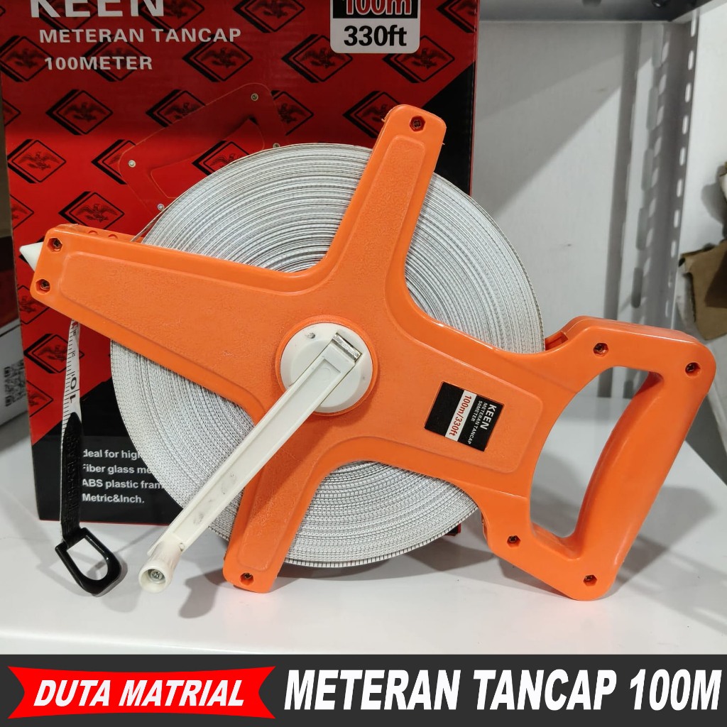 Jual Meteran Fiber PVC 100 Meter Tancap Tanah Meteran Roll KEEN ...