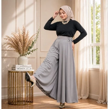Celana Kulot Panjang Payung Lebar Wanita Muslimah Cringkel Airflow