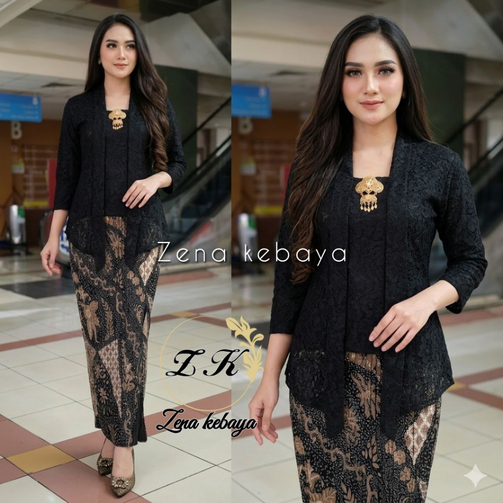 Jual Set Kebaya Modern Brokat Kebaya Kutubaru Rok Plisket Kebaya Wisuda ...