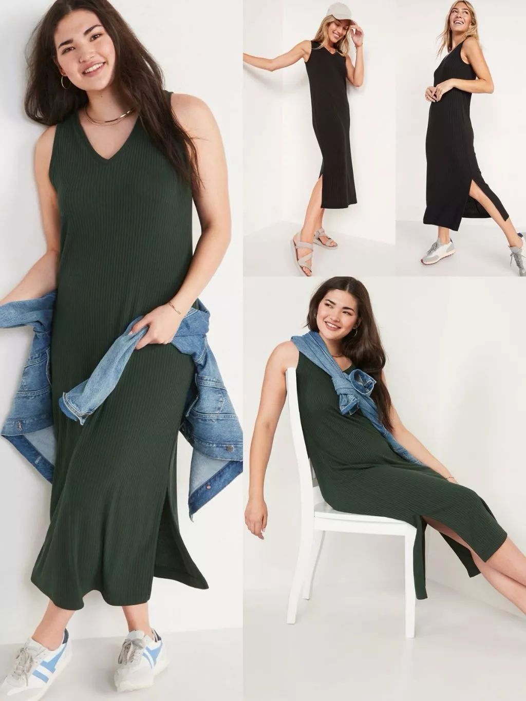 Dress Panjang Wanita Bahan Rib-Knit OLN Ribbed Maxi Dress - 2357
