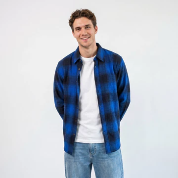 Woodsman Kemeja Flanel Royal Blue Highland
