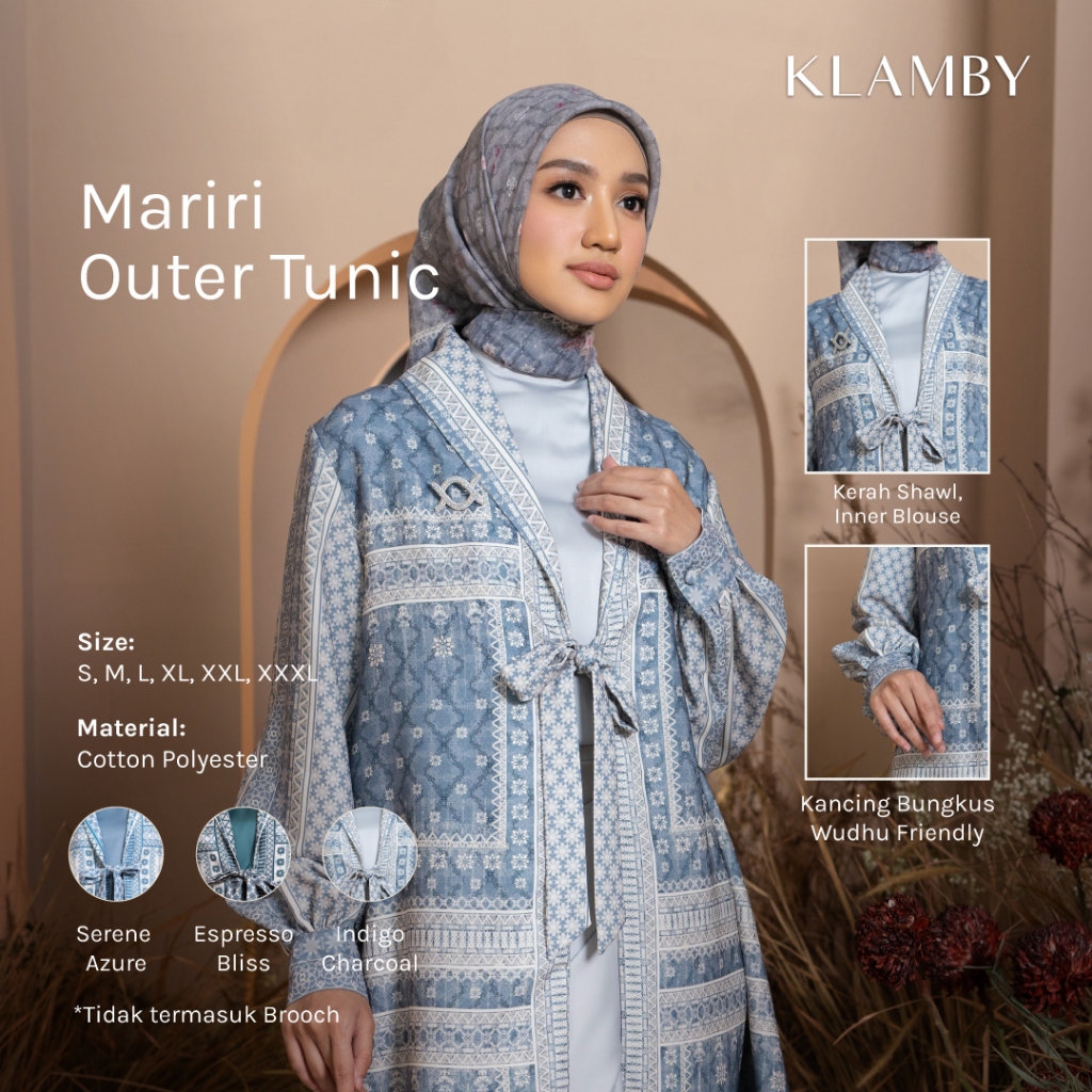Jual Klamby - Mariri Outer Tunic Indigo Charcoal | Shopee Indonesia