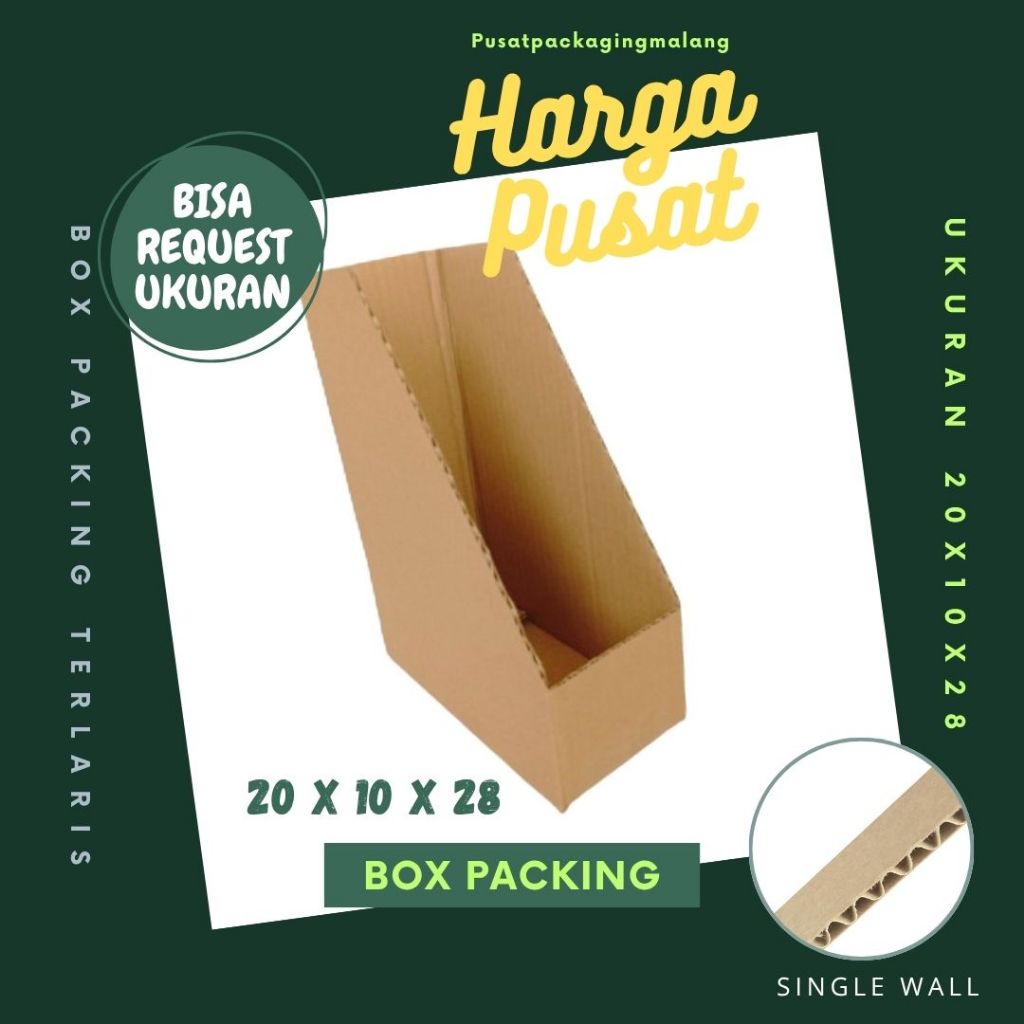 Jual Kardus File 20x10x28 Box File Packing Kotak Kemasan Karton File ...