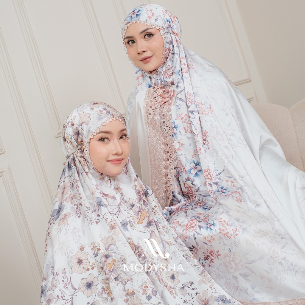 Mukena Dewasa Larisa Jumbo 2in1 Silk Renda Premium Terbaru