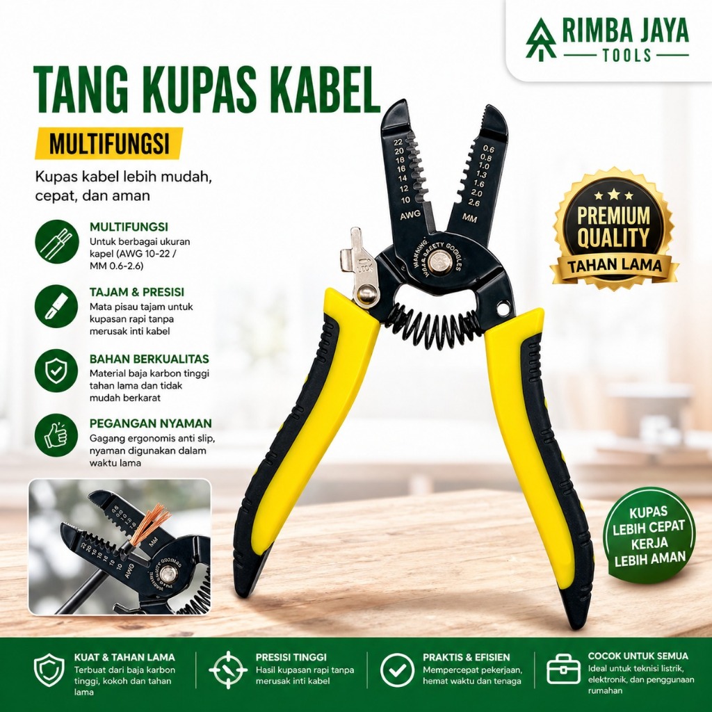 Jual Tang potong Kupas kabel 7inch Wire Stripper Gunting Kupas Kabel ...