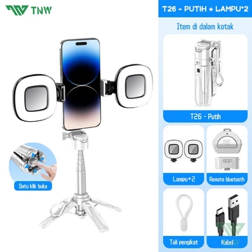 TNW T26 Mini Tongsis Tripod Extendable Grip Tripod Selfie Stick Remote Control Tripod 3 In 1