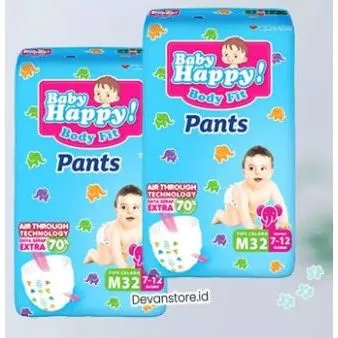 Pampers baby happy Ukuran M/Baby Happy Fit Pants Dry 12 Jam Popok Celana M32