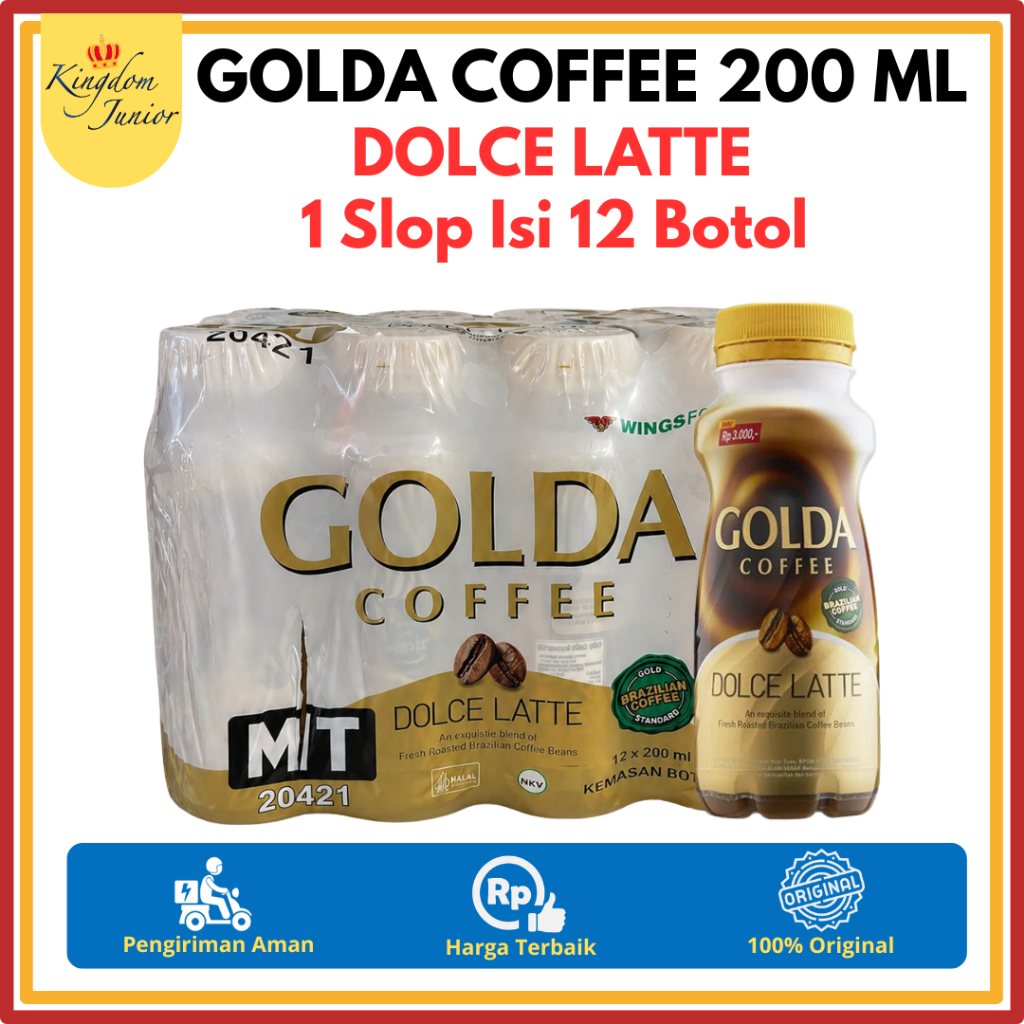 Jual GOLDA COFFEE DOLCE LATTE 200 ml 1 Slop Isi 12 Botol Minuman Kopi ...