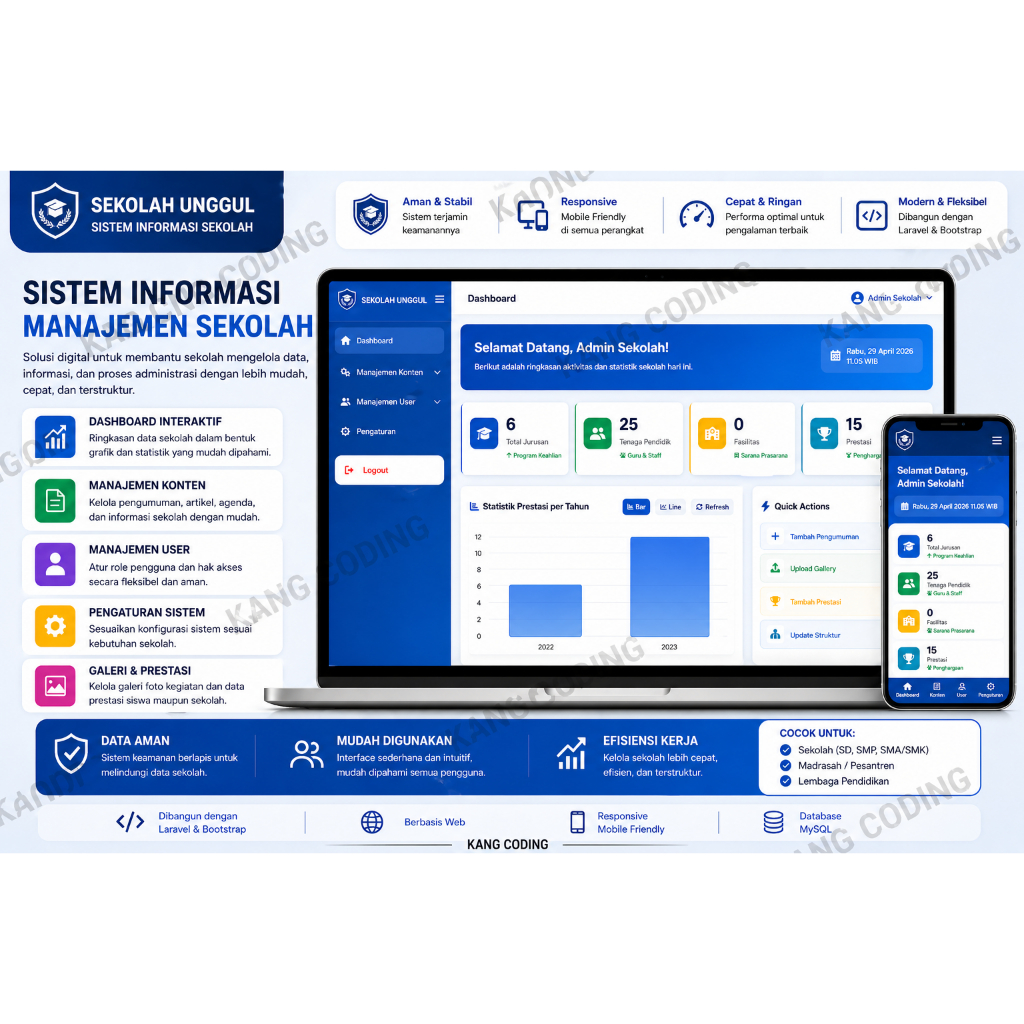 Website Profil Sekolah Modern (Laravel)