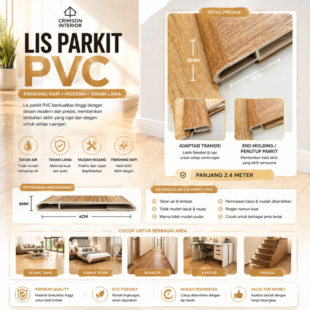 Jual LIST PVC / LIS PARKIT PVC PLASTIK / ADAPTASI / TRANSISI / END ...