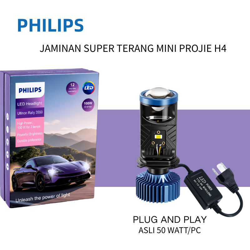 Jual lampu led motor mobil biled Philips Ultinon Rally 3550 H4 LED DC ...
