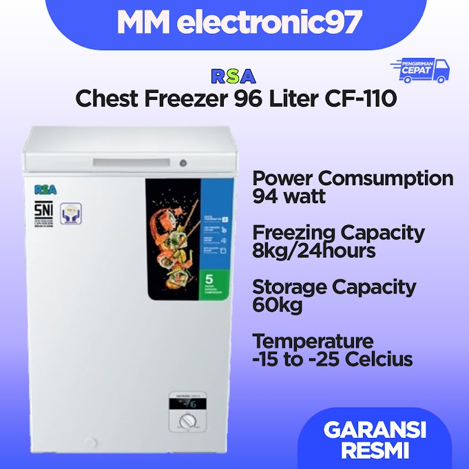 Jual Chest freezer RSA 100 ltr CF110 CF-110 | Shopee Indonesia