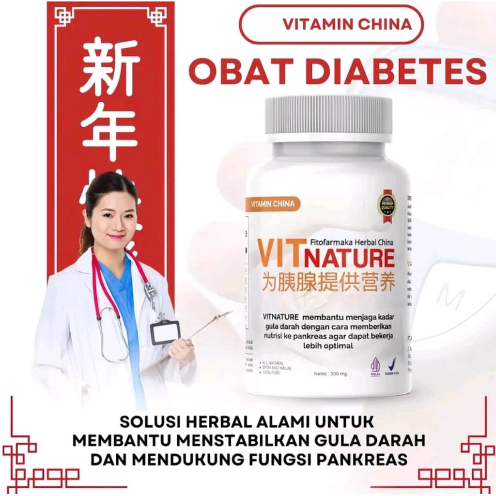 VITNATURE Obat Diabetes Ampuh BPOM Vitamin China Menurunkan Gula Darah Tinggi Susu Labuh Cina Untuk Diabetes Basah Kering Neuropati Melitus