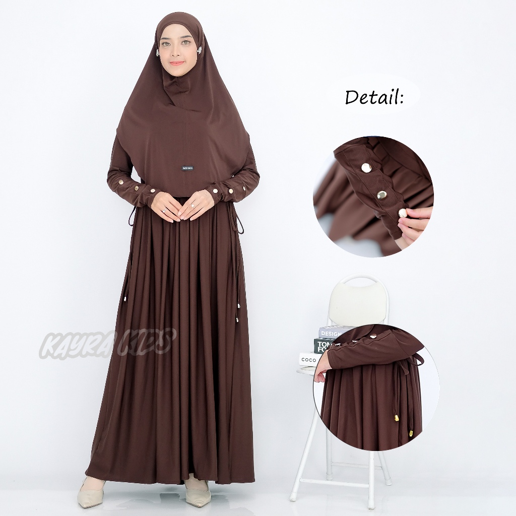 Gamis Abaya Inara Serut Pinggang Dewasa All Size Bahan Jersey Lembut dan Adem Free Hijab Muslim Panjang Syari Nyaman