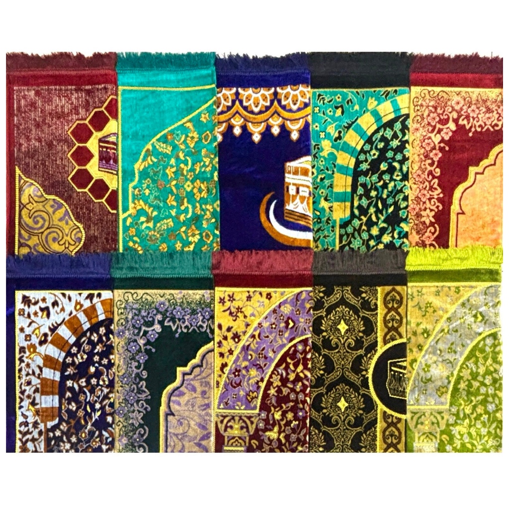 Grosir 10pc - Sajadah Turkey Besar Gold Spigel