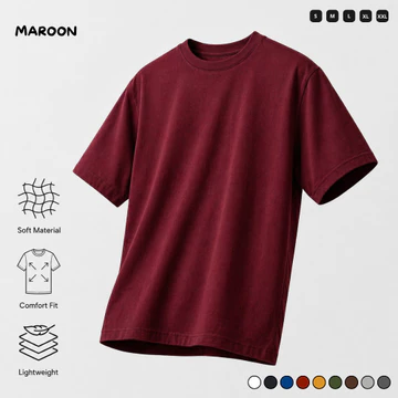 Kaos Polos Lengan Pendek Pria Wanita – Basic T Shirt Reguler Fit Premium Cotton LOXY ID