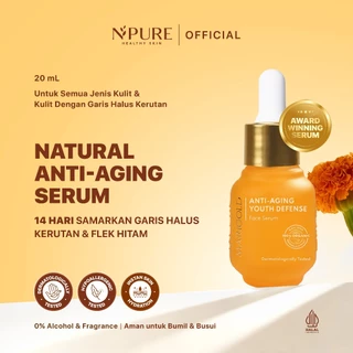 NPURE Anti-Aging Serum Marigold 20 ml / Kerutan / Garis Halus / Flek Hitam / Hiperpigmentasi / Mengencangkan Kulit / kulit Kenyal / Hydrating / Vegan DNA / Peptide / No Alcohol / Dermatologically Tested / Aman Bumil Busui / HALAL
