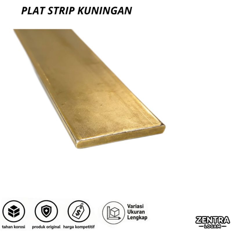 Jual Plat Strip Kuningan | T 4mm x L 40mm x P per 5cm | Shopee Indonesia