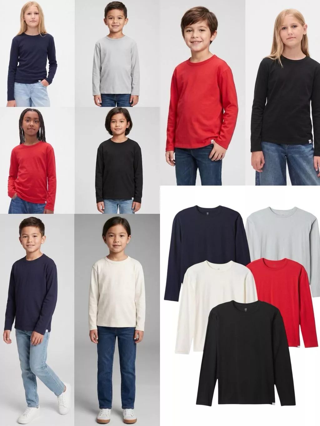 Kaos Lengan Panjang Anak Junior ABG GP Kids Everyday Soft Crewneck T-Shirt - 2346