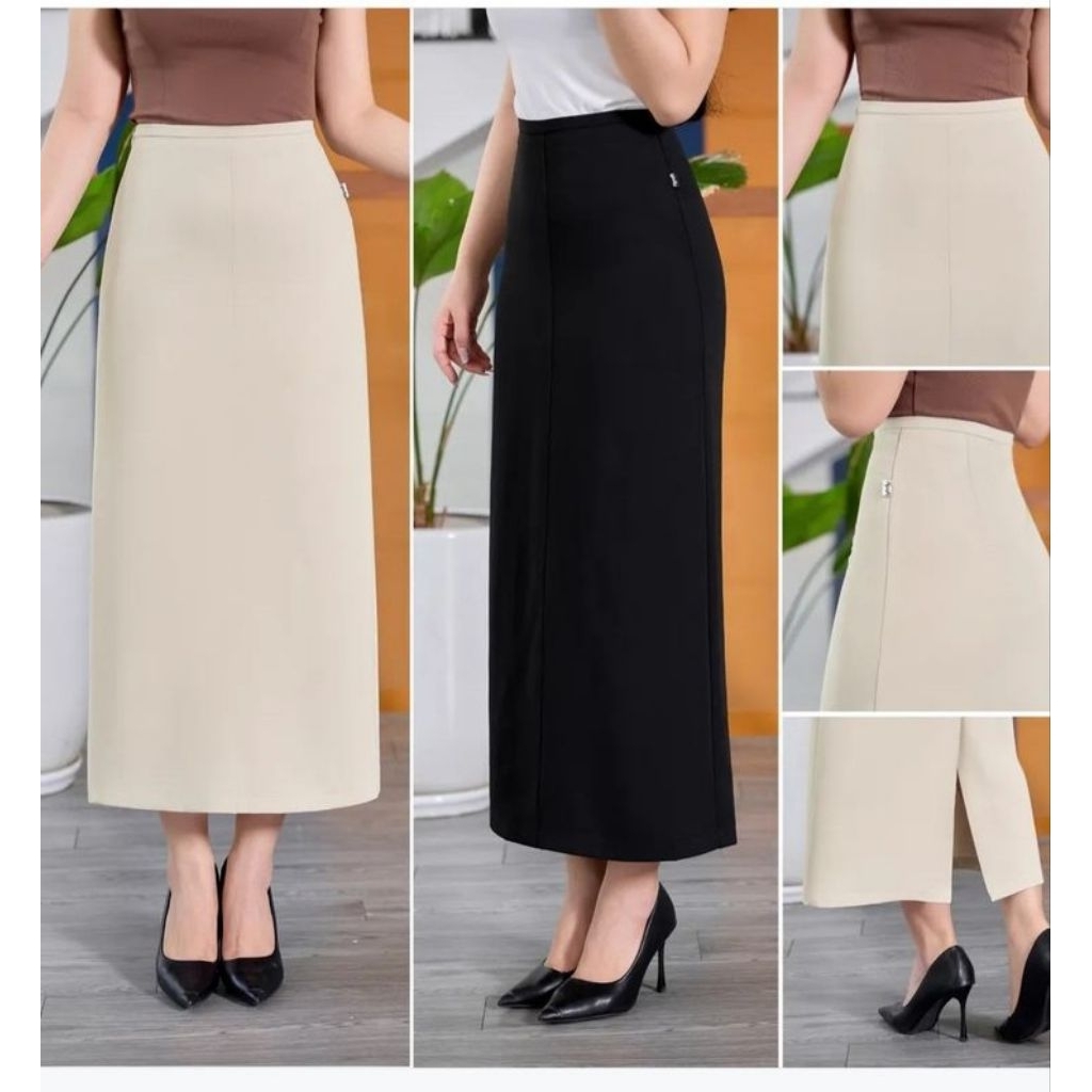 Jual Rok Span Kerja Wanita Rok Formal Panjang Bahan Scuba Tebal Premium ...