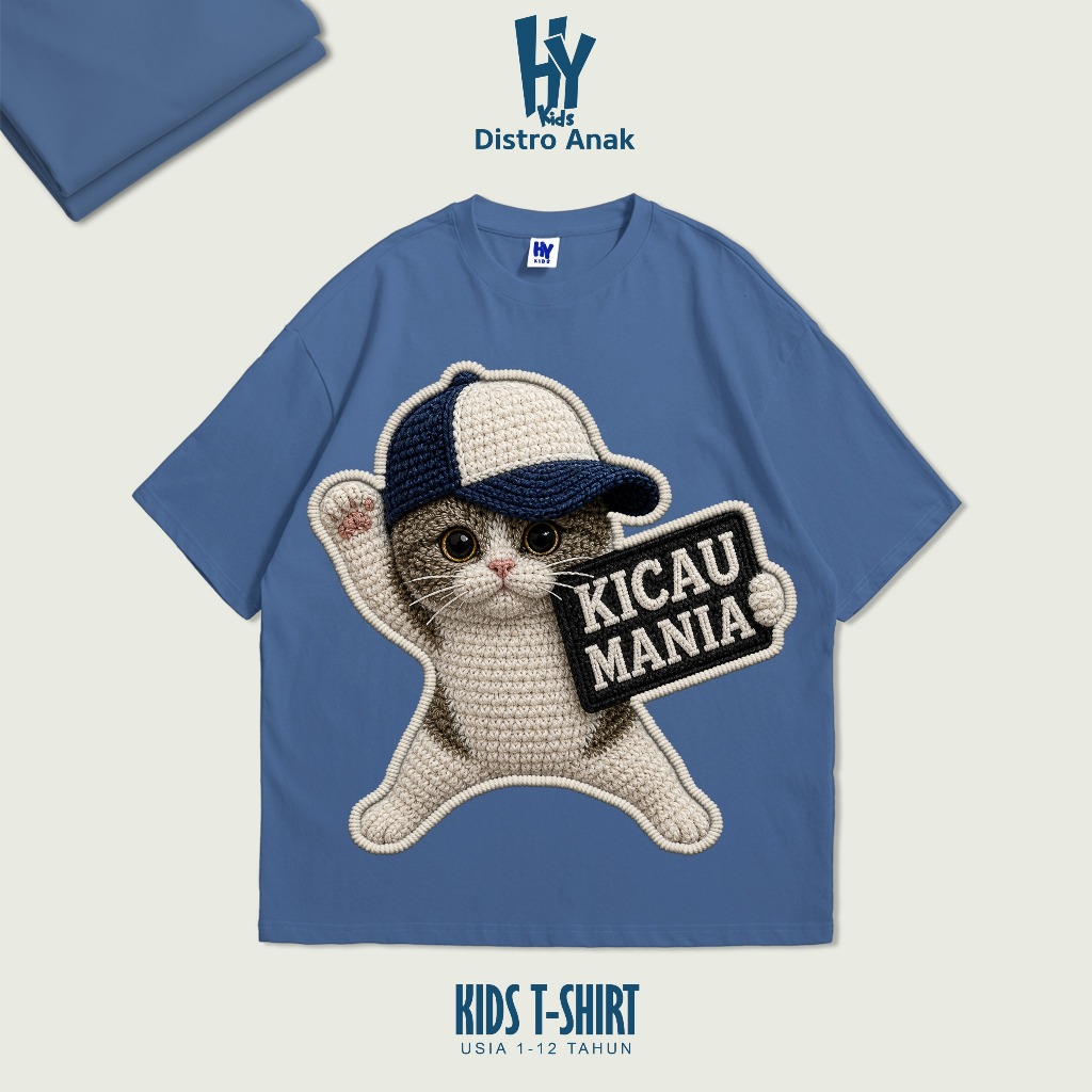Kaos Anak Motif Kucing Kicau Mania Untuk Usia 1-12 Tahun Shp - foto 3