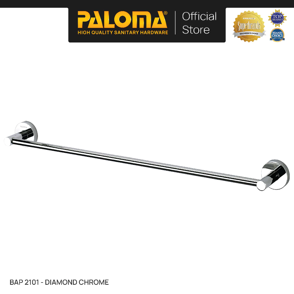 PALOMA BAP 2101 Rak Handuk Baju Gantungan Hanger Wall Dinding Kamar Mandi Brass Kuningan Stainless Steel SUS304 SUS 304 Chrome Krom - foto 1