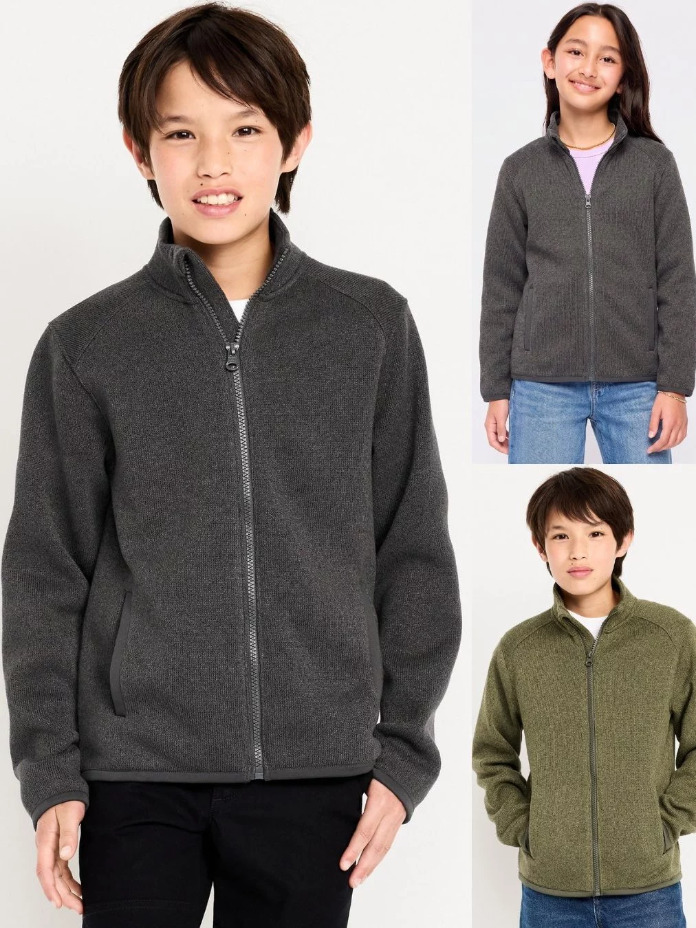 Jaket Lengan Panjang Anak Junior ABG OLN Kids Fleece Full-Zip Jacket - 2386