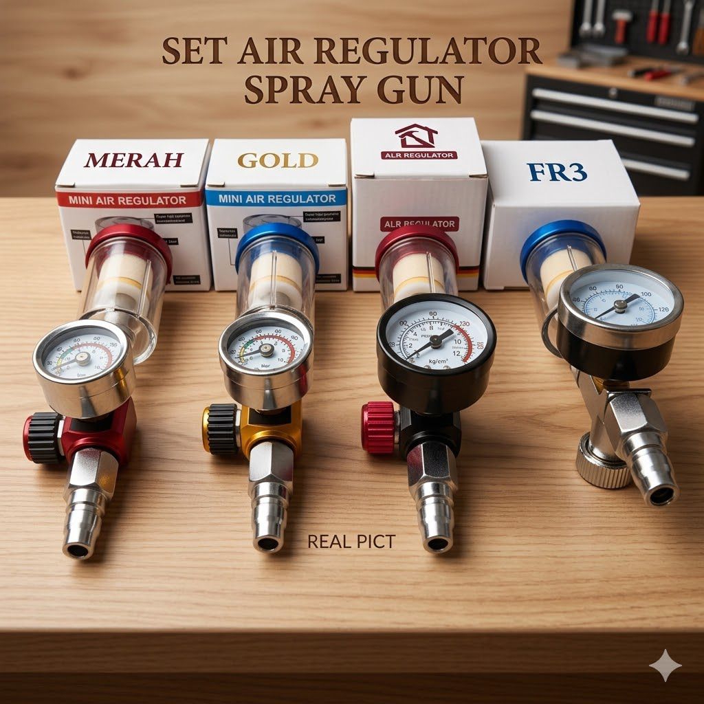 Jual Set Air Regulator Spray Gun 1/4 Inch Plus Filter Dan Coupler pf20 ...