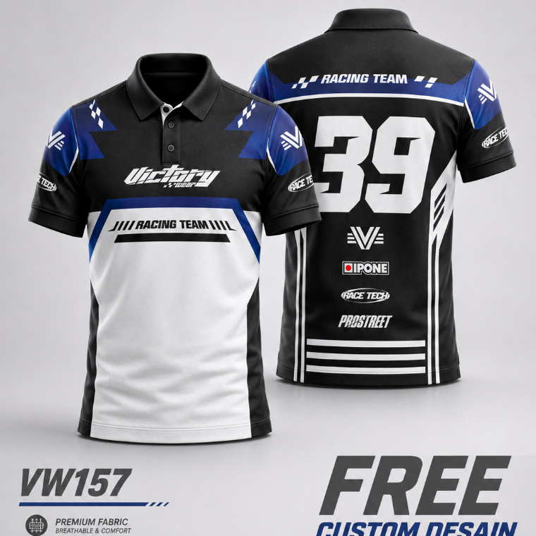 Jual JERSEY KAOS RACING CUSTOM NAMA TULISAN POLO KERAH KANCING V-NECK ...