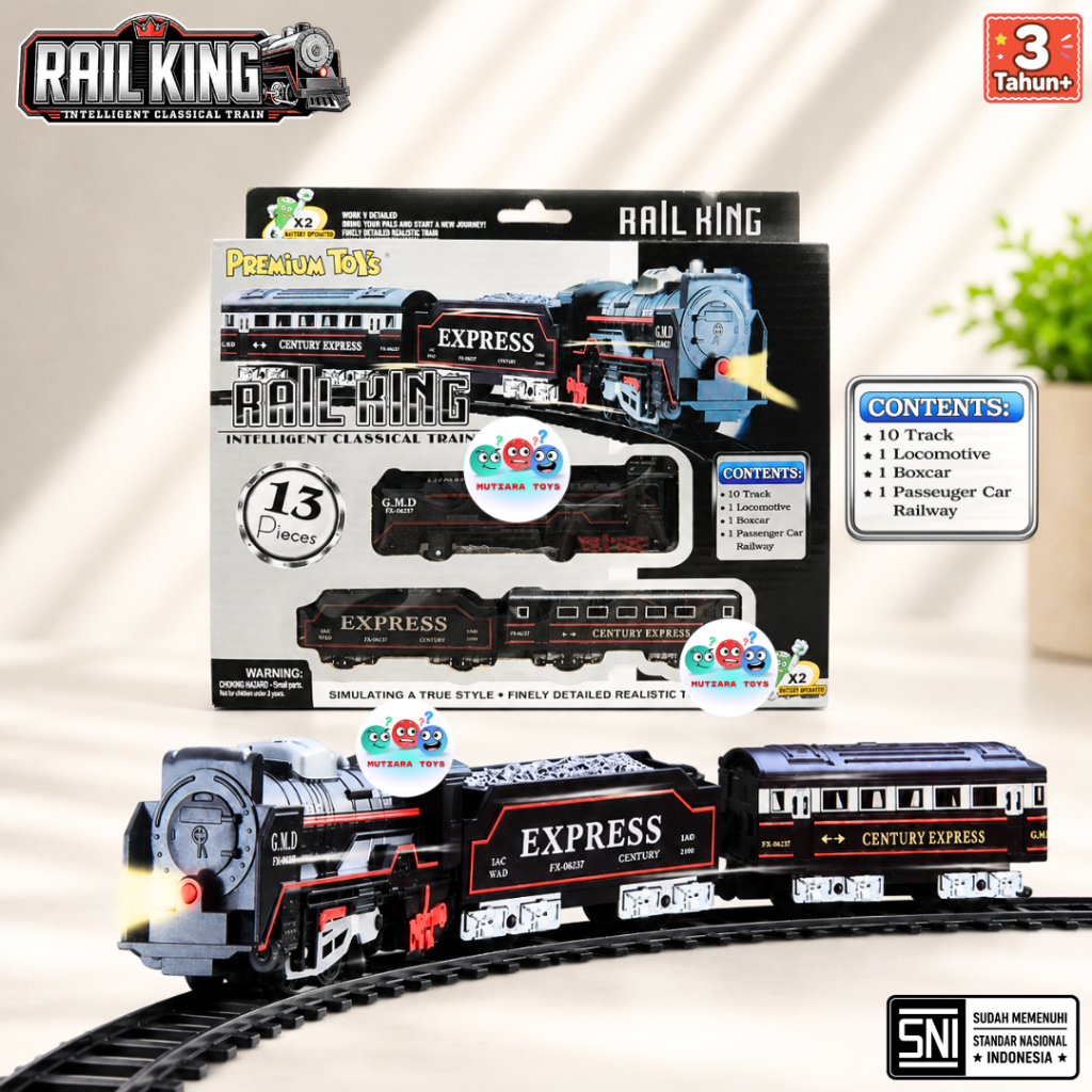 Jual MM Mainan Kereta Api Rail King 13 pcs No.JS1715 | Shopee Indonesia